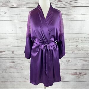 Victoria's Secret purple silky lace robe with belt